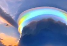 Фото - Радужное облако-шарф появилось в небе над Китаем